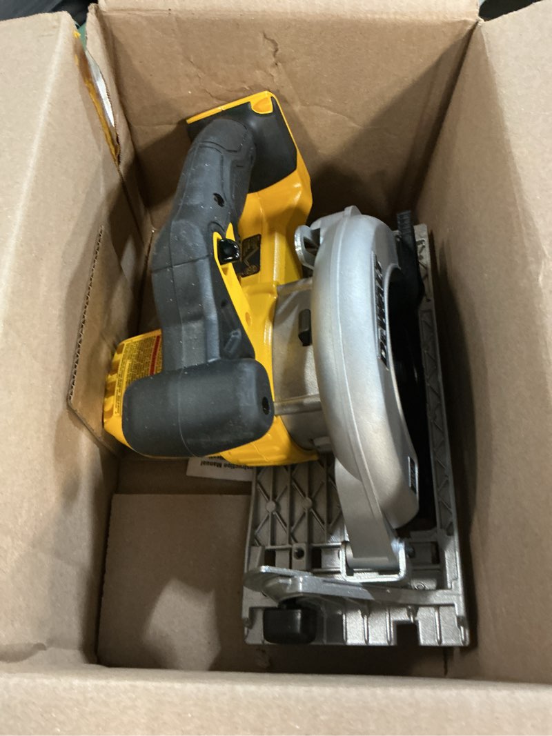 Condition photo showing Good Condition for dewalt 20v max circular saw, cordless sidewinder style portable, 6-1/2-inch blade, 5150 rpm, 0-50 degree bevel capability, battery not included (dcs391b) yellow 6-1/2 inches