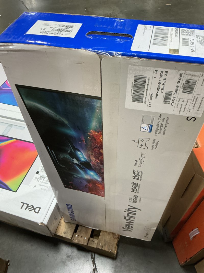 Condition photo showing As Is for SAMSUNG 34" ViewFinity S50GC Series Ultrawide QHD Monitor, 100Hz, 5ms, HDR10, AMD FreeSync, Ultrawide Screen, Eye Care, Thin Bezels, PIP, PBP, LS34C50DGANXZA, 2023, Black