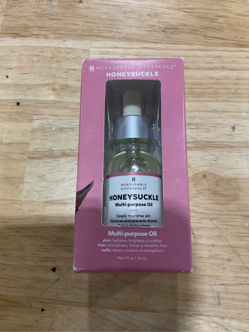 Condition photo showing New/Like New for  measurable difference honeysuckle oil for face & body - hydrates, soothes & protects skin - controls blemishes, boosts collagen - suitable for all skin types