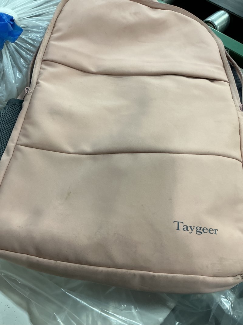 Condition photo showing As Is for taygeer travel backpack for women, tsa carry on backpack flight approved | 15.6inch laptop mochila with water bottle pocket & shoe pouch, nurse bag casual daypack for weekender business hiking, pink large amourpink