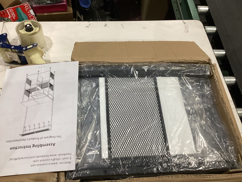 Condition photo showing Good Condition for X-cosrack Coffee Bar Stand Station with Storage Drawer, Extended Worktop Coffee Table, Farmhouse Corner Bar Cabinet for Small Spaces, Barkers Rack & Home Bar for Entryway, Living Room 23.43''L x 13.39"W x57.87"H