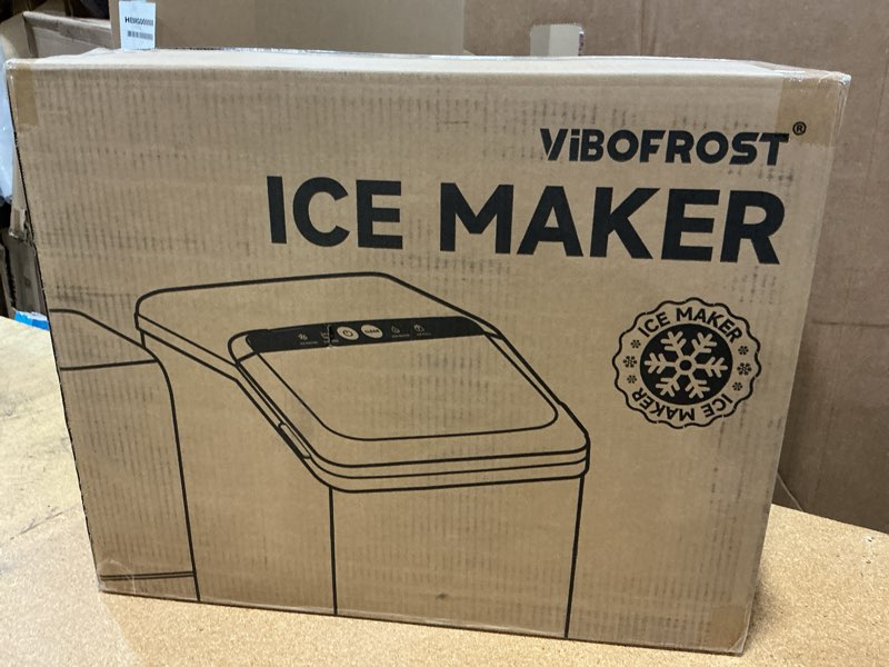 Condition photo showing New/Like New for nugget ice makers countertop with 1.32 gallon tank, 40 lbs/24h, chewable sonic ice, pellet ice machine with auto descaling system, scoop included, stainless steel solid black
