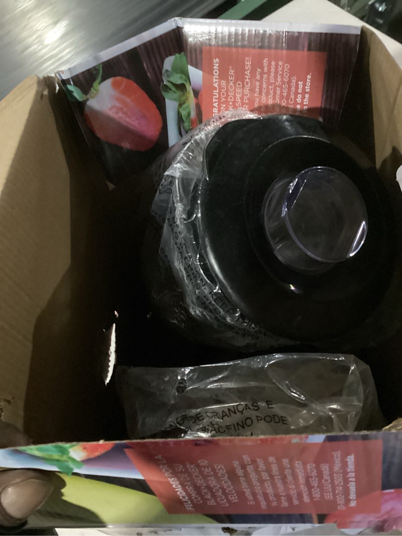 Condition photo showing New/Like New for BLACK+DECKER Countertop Blender with 6-Cup Glass Jar, 10-Speed Settings, Black, BL2010BG