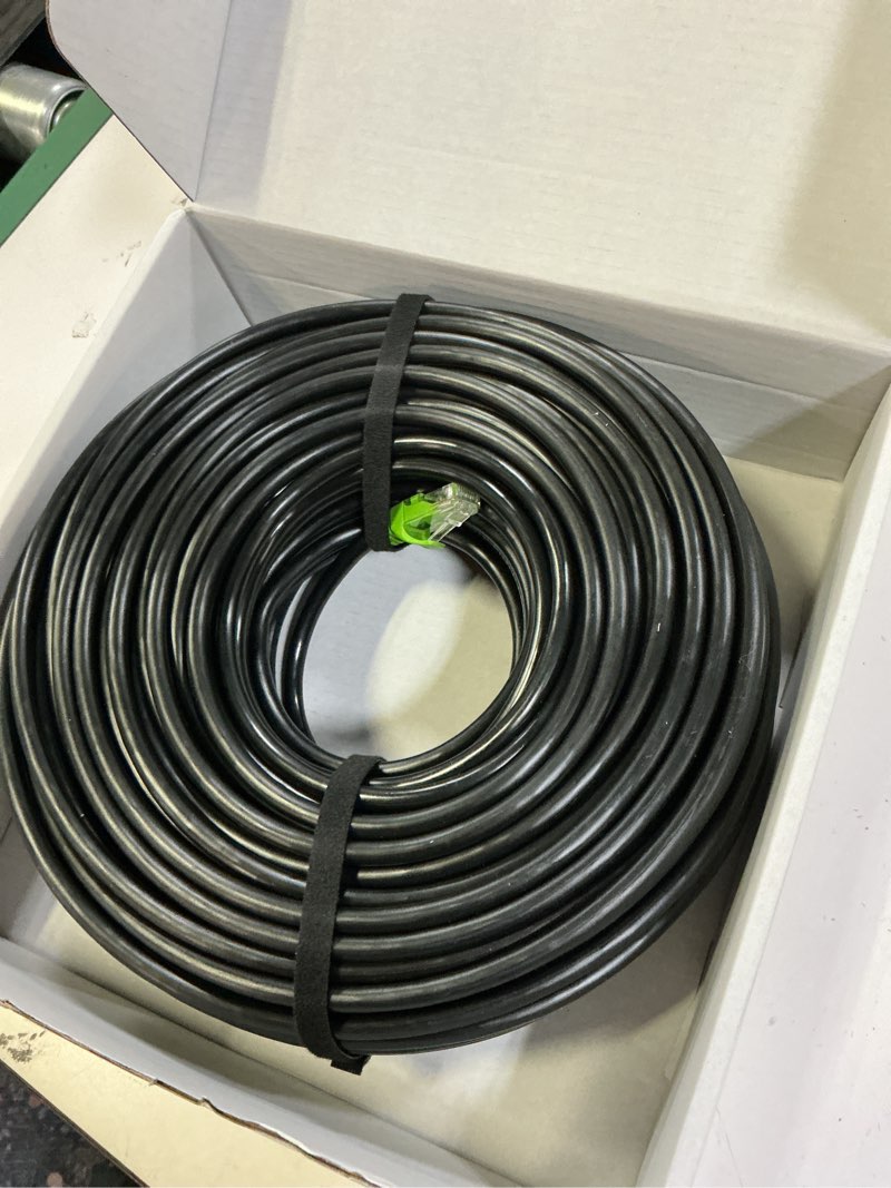 Condition photo showing Good Condition for cat 6 ethernet cable 150 ft high speed 23awg rj45 internet cable for outdoor & indoor support cat6 network solid black computer lan for pc?150feet green head 150ft green head