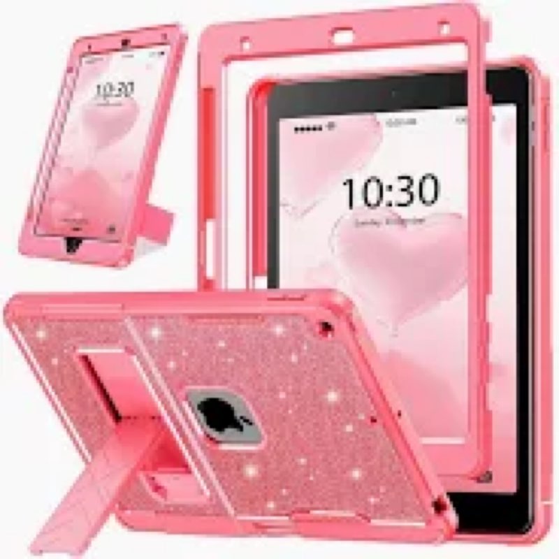 INFILAND Case for iPad 9th/8th/7th Generation 2021/2020/2019 10.2 inch Glitter Clear, Shockproof Pro