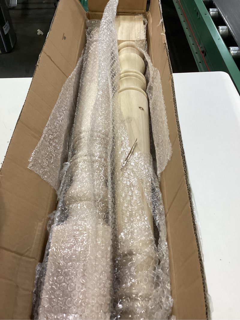 Condition photo showing Good Condition for 2 Pcs Unfinished Kitchen Island Legs Farmhouse Solid Wood Table Legs Rubberwood Replacement Raised Panel Cabinet Column (35.4" H X 3.7" W X 3.7" D, Classic Style) 35.4" H X 3.7" W X 3.7" D Classic Style 2