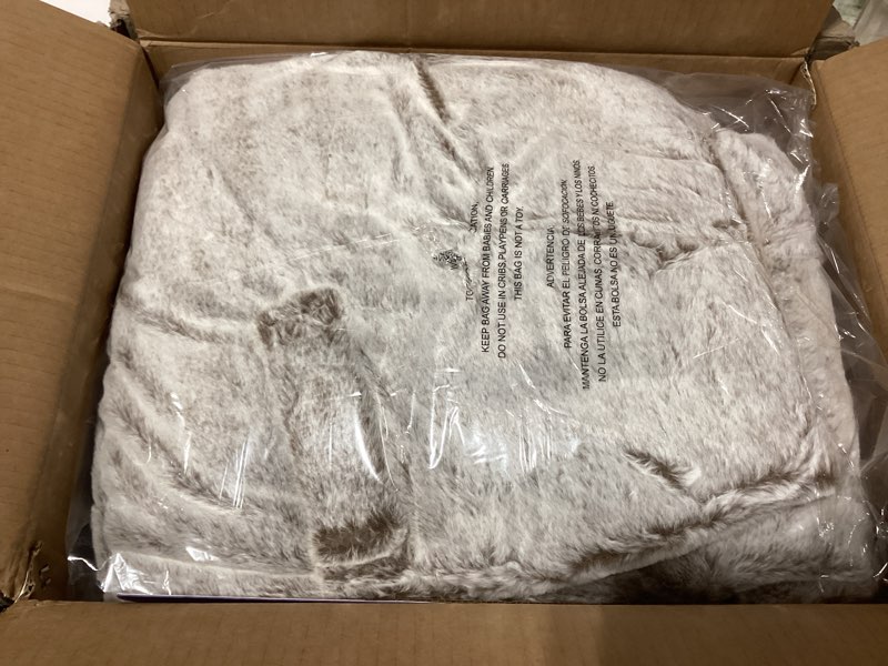 Condition photo showing As Is for Hobestluk Bean Bag Chairs Giant Beanbag Chair with Filler, Memory Foam Bean Bags with Fluffy & Machine Washable Cover, Bean Bag Chairs for Aduts for Living Room, Bedroom (BROWN, 4FT - 44” x 44” x 24”) Brown 4FT - 44” x 44” x 24”