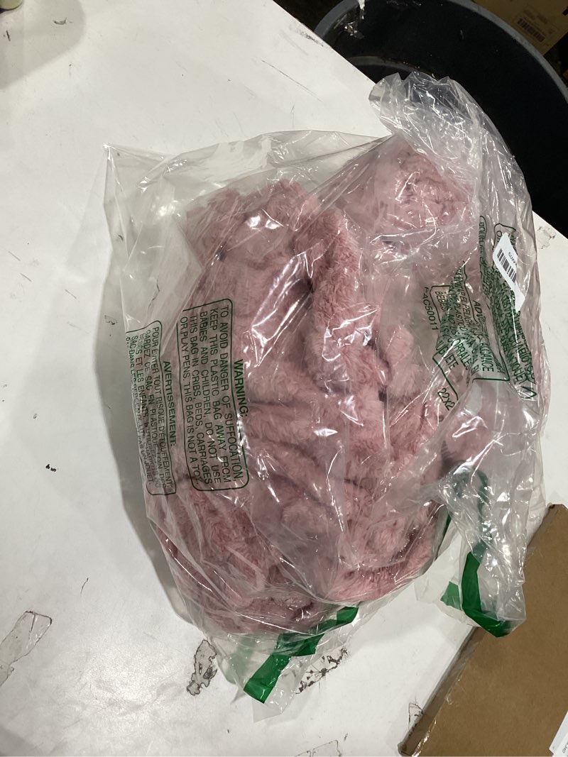 Condition photo showing Good Condition for Honeydak Ribbed Rabbit Fur Stuffed Animal Storage Bean Bag Chair Cover (No Filler) Comfy Bean Bag Cover Without Filling or Home Bedroom Decor Organizing Plush Doll Textile Holder(Pink,L) Pink Large