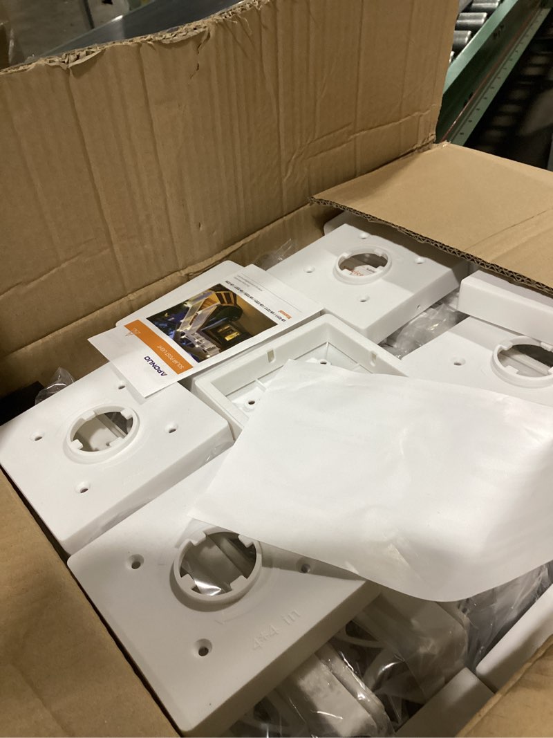 Condition photo showing Good Condition for APONUO Solar Post Cap Lights 16 Pack - 4x4 5x5 6x6 Fence Post Lights, Auto On/Off, Waterproof IP64, 2-Mode (Warm/Cool White), Deck Patio Yard Solar Light for Wood & Vinyl Posts, White White 16 Pack