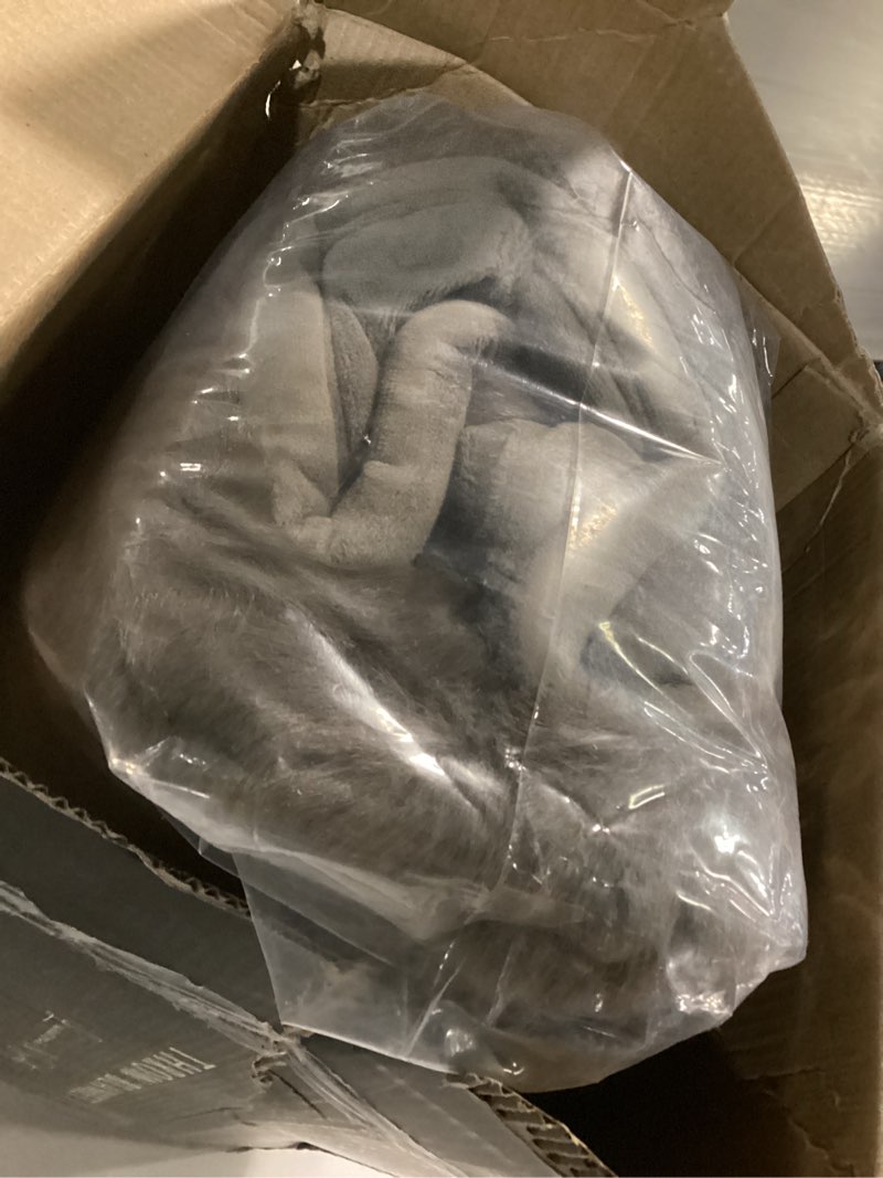 Condition photo showing Good Condition for EverGrace Ultra Soft Luxury Fluffy Faux Rabbit Fur Throw Blanket, Thick Warm Bubble Throw for Bed, Cozy Plush Reversible Blankets for Couch, Chair, Sofa, Dark Taupe, 60x80 Inches Solid Dark Taupe 60"x80"