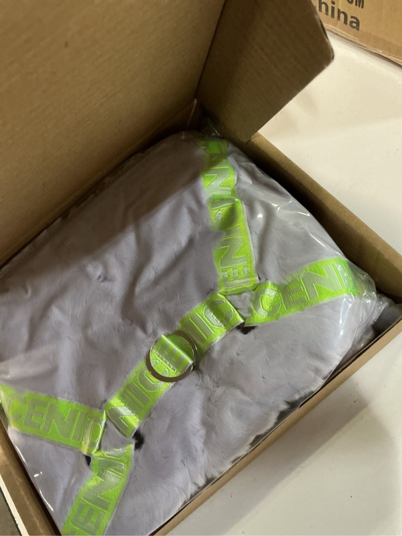 Condition photo showing New/Like New for Grey Fleece Small Dog Jacket Coat for 12 to17 lbs - Windproof Dog Clothes Coat with Harness Built in Winter Outdoor Dogs Coats for Small Dogs L(Weight: 12-17 lbs) Yellow