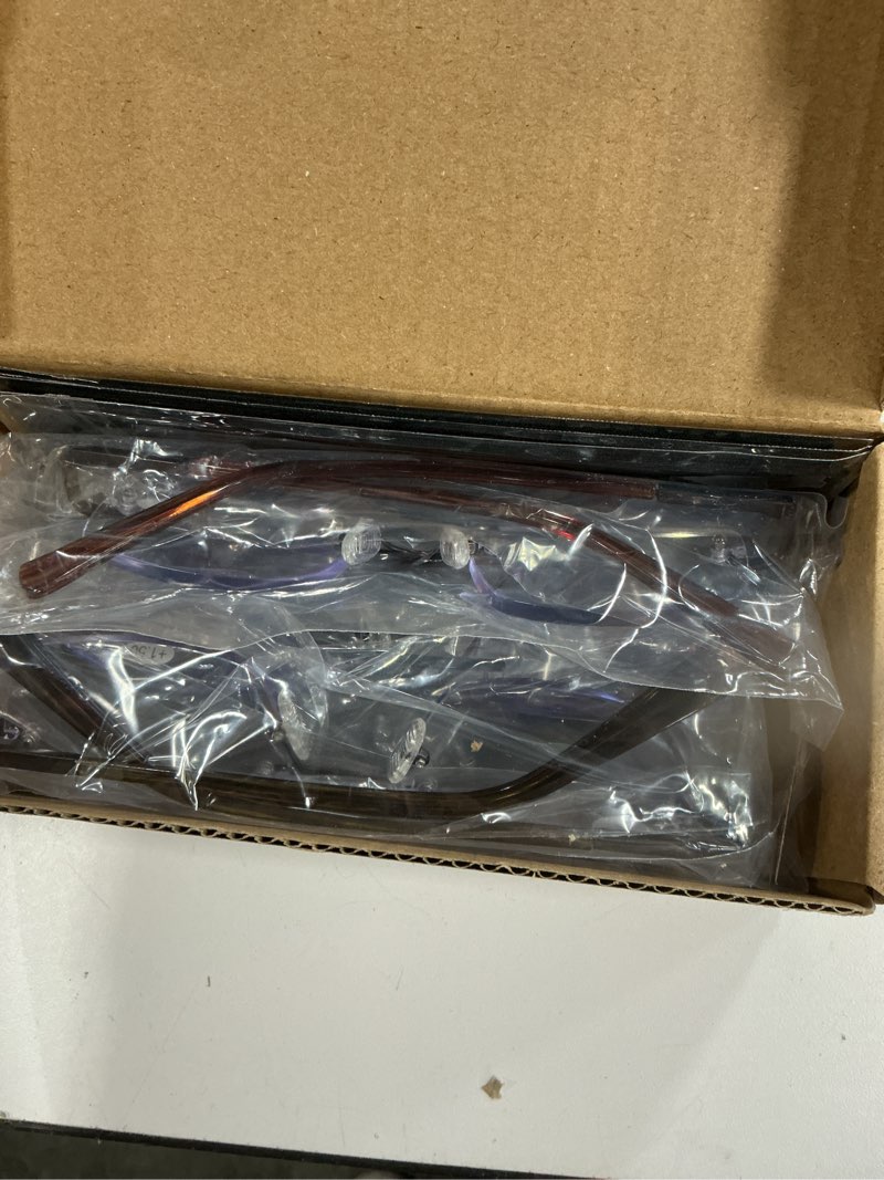 Condition photo showing New/Like New for JJWELL 3 Pack Reading Glasses for Men Blue Light Blocking, Lightweight Rimless Metal Mens Eyeglasses Readers, Anti Eyestrain/Dryness/Computer Glare/UV 400, Spring Hinge Eyeglasses(150 Strength) Black Gunmetal Brown 1.5 x