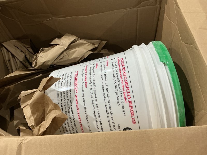 Condition photo showing Good Condition for expansive demolition grout 44 lb. bucket for rock breaking, concrete cutting, excavating. alternative to demolition jack hammer breaker, jackhammer, concrete saw, rock drill (dexpan44bkt2) (50f