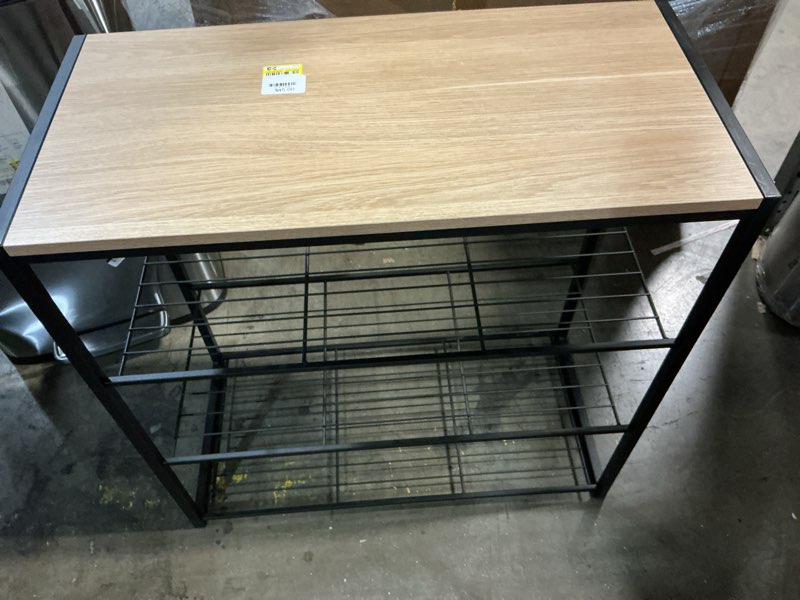 Condition photo showing Good Condition for 4 tier shoe rack black metal with natural wood - brightroom™