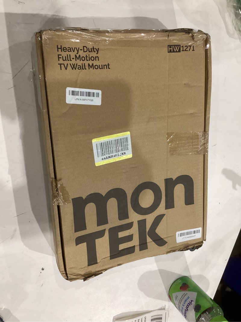 Condition photo showing As Is for monTEK Heavy Duty TV Wall Mount for 37-90 inch TV up to 165lbs, 4X Load Tested, Full Motion with Dual Articulating Arms, Tool-Free Tilt, Swivel & Extend, VESA 200x100 to 600x400, Fits 12“/16" Studs 37-90" Full Motion TV Wall Mount