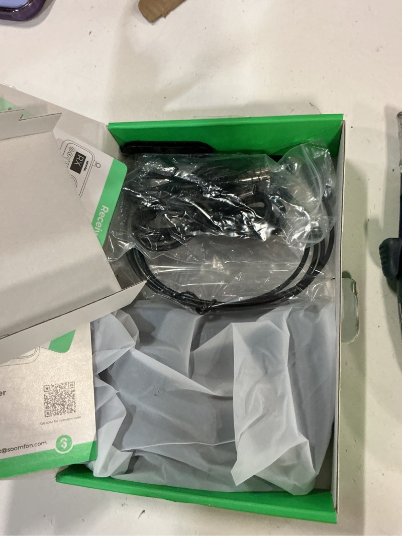 Condition photo showing New/Like New for soomfon bluetooth transmitter for tv 3-in-1 bluetooth 5.0 transmitter receiver for tv to 2 headphones with lcd display adjustable volume, optical aux rca bypass for home stereo speaker