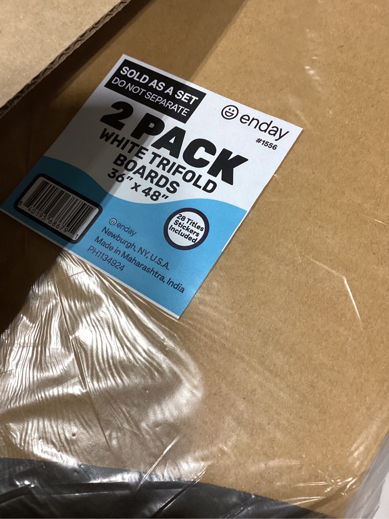 Condition photo showing New/Like New for white trifold presentation board 36" x 48" (pack of 2) self-adhesive science subtitles included - display exhibition board lightweight and portable with smooth surface - by emraw 36" x 48" 2