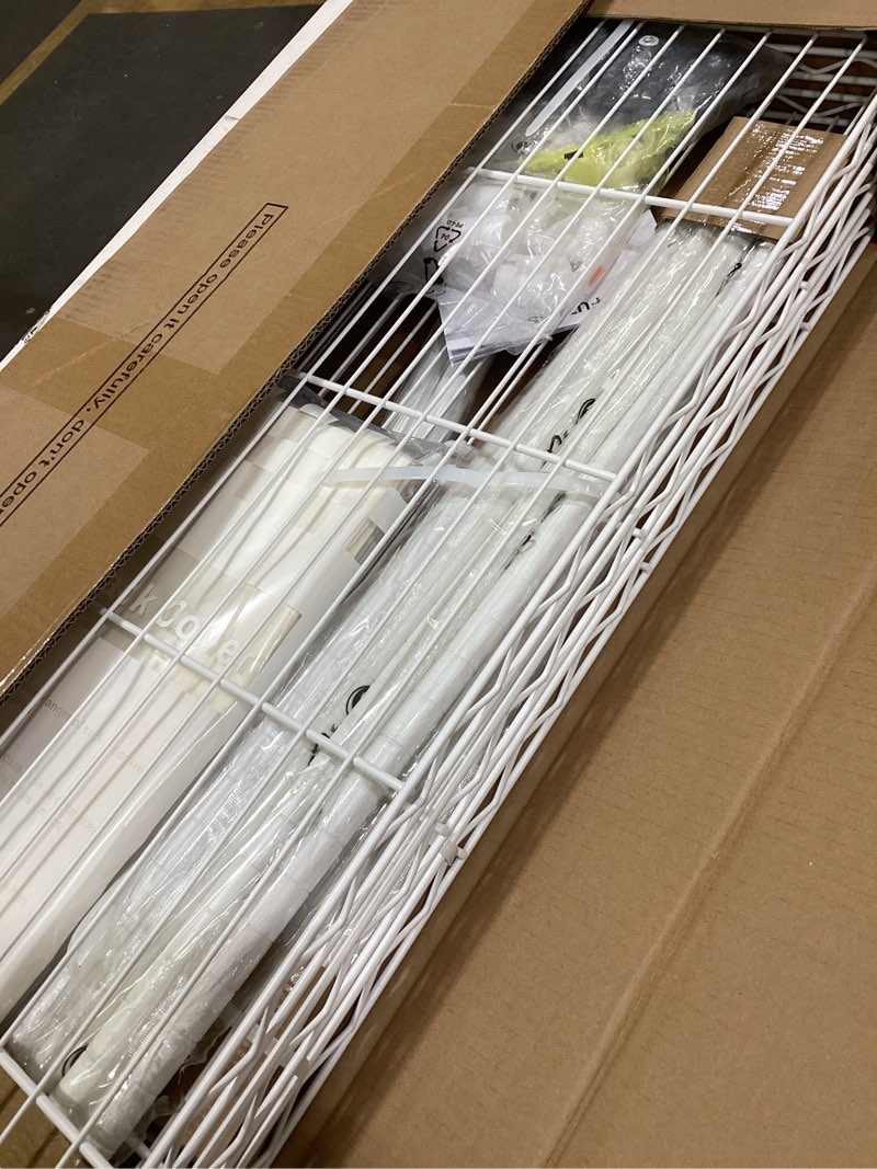 Condition photo showing New/Like New for FUTASSI White Clothing Rack with Beige Cover, P1C Rolling Closets with Wheels, Metal Garment Rack for Hanging Clothes, Clothing Storage Wardrobe, 36.2" W x 16.5" D x 80.5" H, Load 450 Pounds White Rack With Beige Cover