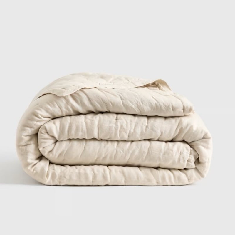 quince european linen dream quilt king/cal king sand 3417