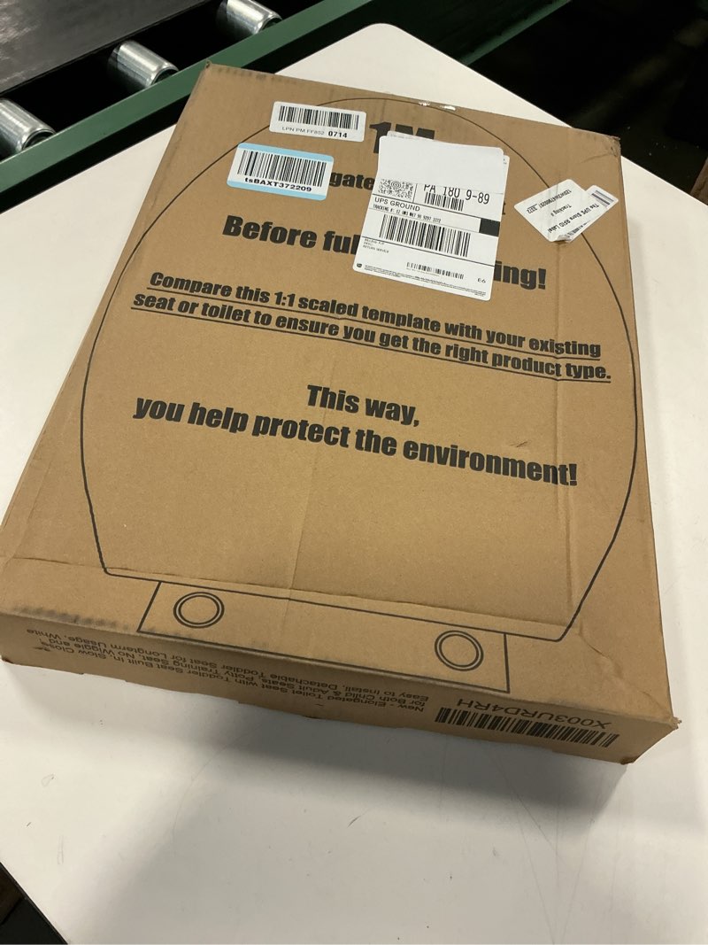 Condition photo showing New/Like New for 1M Family Toilet Seat, Patented Slow Close & Quick Releasing Technology, Anti-Wiggling, Easy to Install and Clean, Standard Elongated with Toddler Seat Built In (1 Piece)