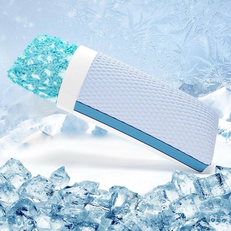yz home cooling body pillow for adults- pillow insert with shredded blue memory foam, soft support for side sleeper, pregnant women?back pain relief, washable pillowcase (20x54 inch, white and blue)