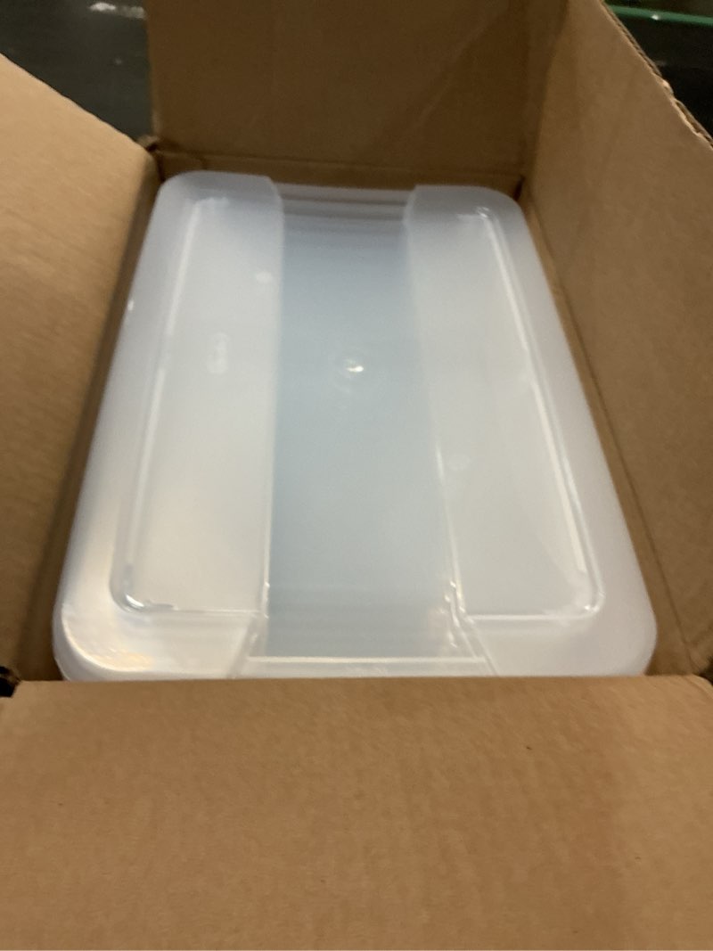Condition photo showing Good Condition for sterilite 12-pack clearview latch box, stackable organizer bins with lids, 15 quart - clear plastic organization containers for closet, bedroom, shelving units and home or office storage 12 pack 15 quart