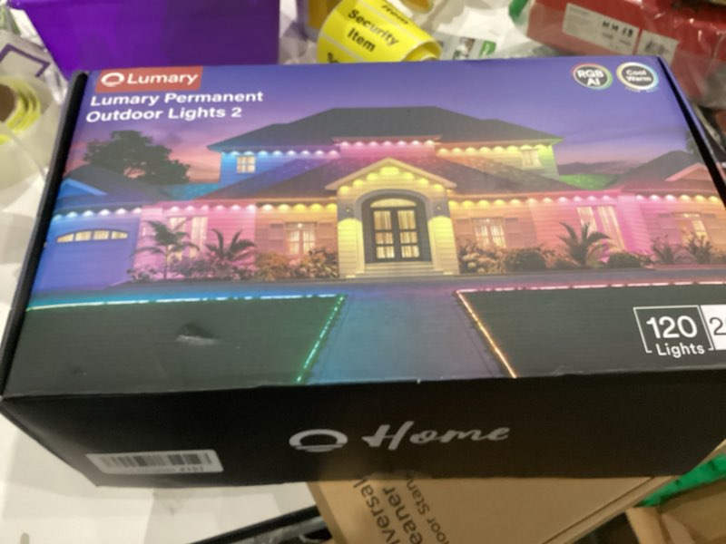 Condition photo showing Good Condition for Lumary Permanent Outdoor Lights 2 with Remote for House, 200ft with 120 RGBAICW LEDs 7200lm for Home Daily & Accent Lighting, 110+ Scenes for Christmas Decor, IP67 Waterproof, Work with Alexa Google White Gen2-200FT