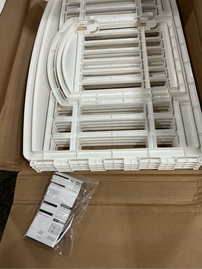 Condition photo showing New/Like New for etlegor dog playpen, pet exercise pen with door heavy plastic puppy exercise pen small pets fence folding kennel cage easy storing (color : white, size : 91x91x60cm) 91x91x60cm white