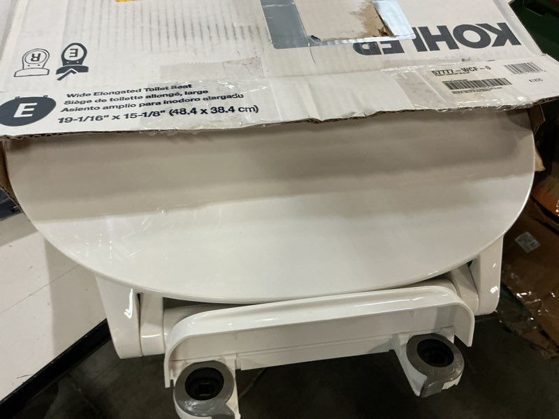Condition photo showing Good Condition for kohler 57777-wcf-0 cymbal readylatch quiet-close soft close toilet seat elongated, flexible coreflex material, wider toilet seat surface, home essentials, white white elongated