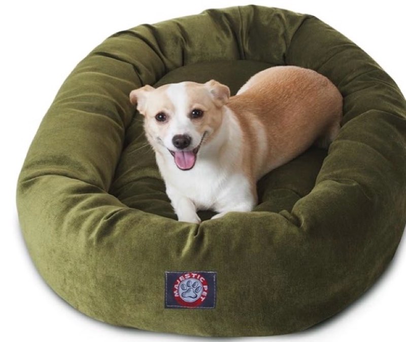 majestic pet villa 52 inch shredded memory foam dog bed for x-large sized dog 52x35x11 inch–orthopedic pet bed with removable washable cover-washable x-large puppy mat with head support-vintage/ olive 