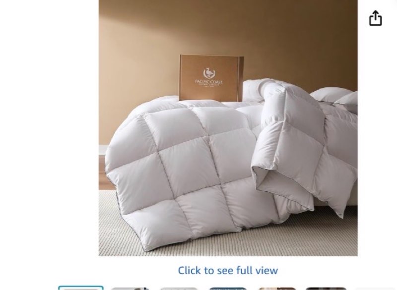 Pacific Coast Goose Feather Down Fiber Comforters Queen Size, Extra Fluffy White Duvet Insert, Ultra-Soft, Breathable, All Season Hotel Luxury Bedding Comforters, 8 Corner & Center Loops (90"x90")