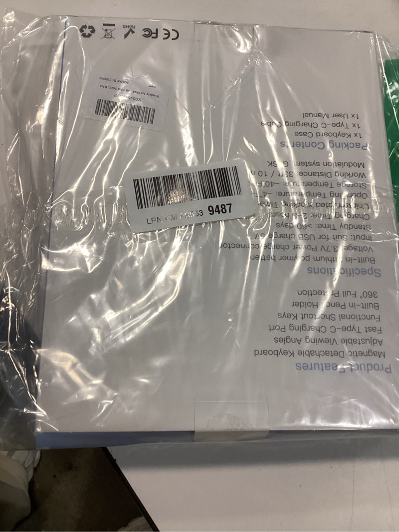 Condition photo showing New/Like New for Wenlaty for iPad (A16) 11th/10th Generation Case with Keyboard - Detachable Wireless, Thin & Light Folio Keyboard Cover with Pencil Holder, for iPad 11-inch 11th 2025/10.9-inch 10th 2022, Blue