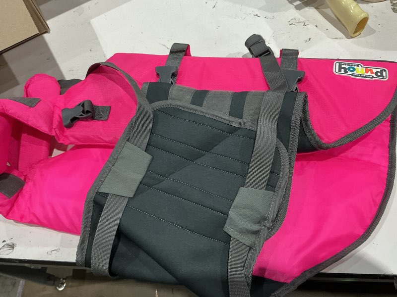Condition photo showing Good Condition for outward hound granby splash dog life jacket, life vest, pink, xl | max buoyancy, adjustable fit, head/neck support, rescue handle, reflective, swimming & boating, xl dogs (33–44" girth) pink x-large (chest girth: 33"-44")