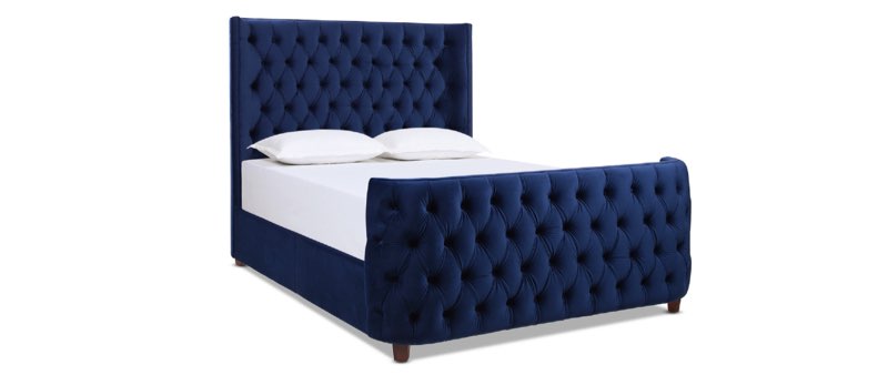 (Incomplete) Sideboard y footboard bed queen blue 