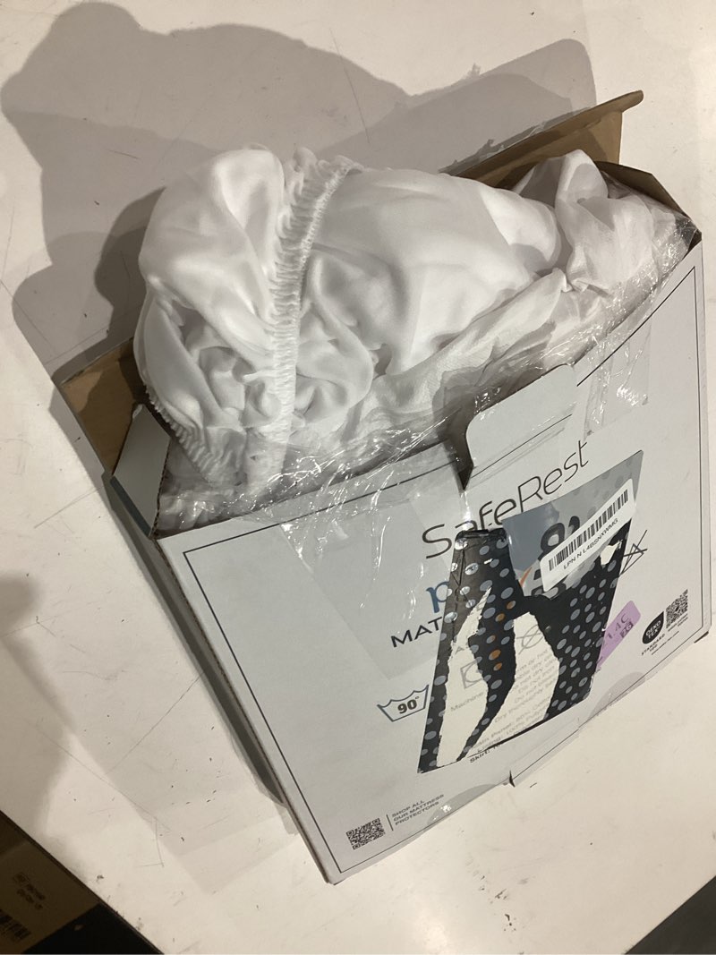 Condition photo showing Good Condition for saferest waterproof queen size mattress protector - fitted with stretchable pockets - machine washable cotton blend mattress cover for bed pure white queen