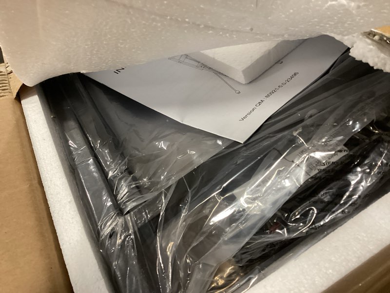 Condition photo showing As Is for SUPERJARE Kitchen Bakers Rack with Power Outlet, Coffee Bar Table 4 Tiers, Kitchen Microwave Stand with 6 S-shaped Hooks, Storage Shelf Rack for Spices, Pots and Pans - Rustic Brown 23.6 inch Rustic Brown