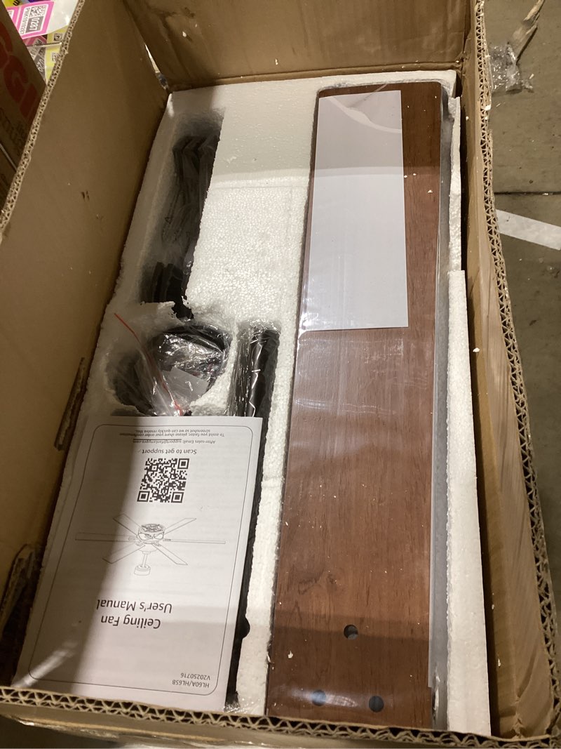 Glowivia 60 Inch Farmhouse Ceiling Fans with Lights and Remote,Black Industrial Caged Plug in Ceilin