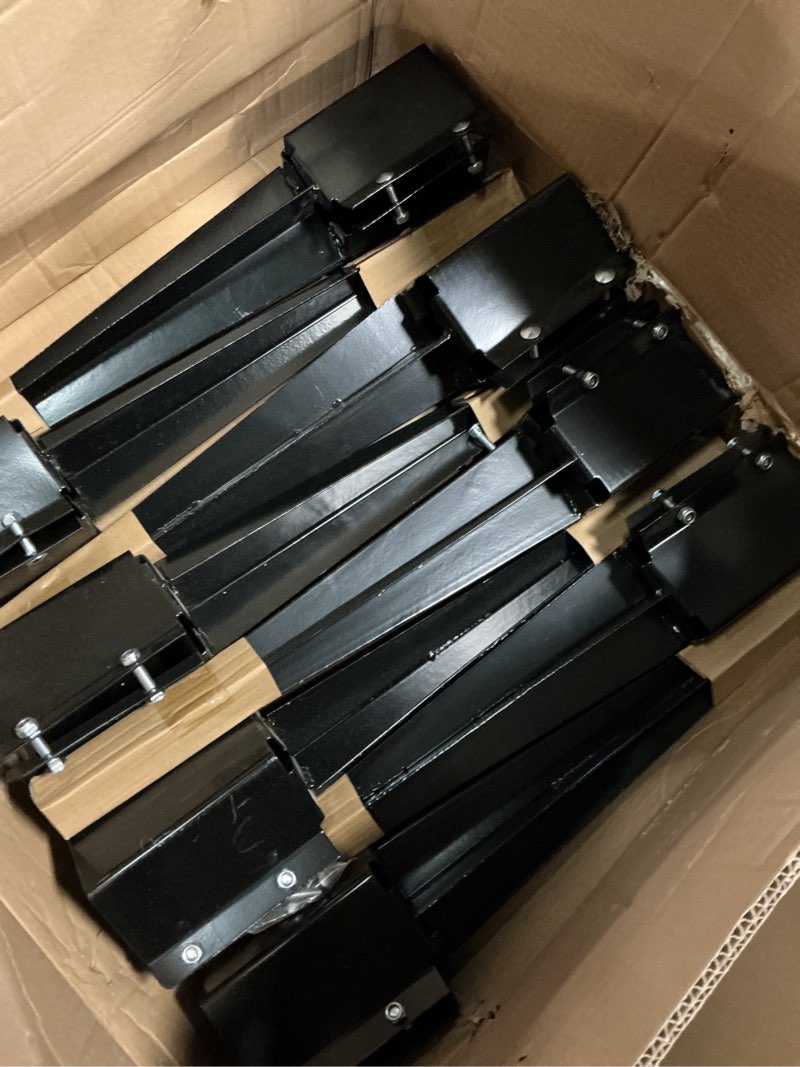 Condition photo showing Good Condition for 8pcs 24" heavy duty 4x4 fence post anchor ground spike metal black powder coated - mailbox post anchors. length: 24 inches, outer dimension: 4” x 4” (fit 3.5” x 3.5” square wood post)