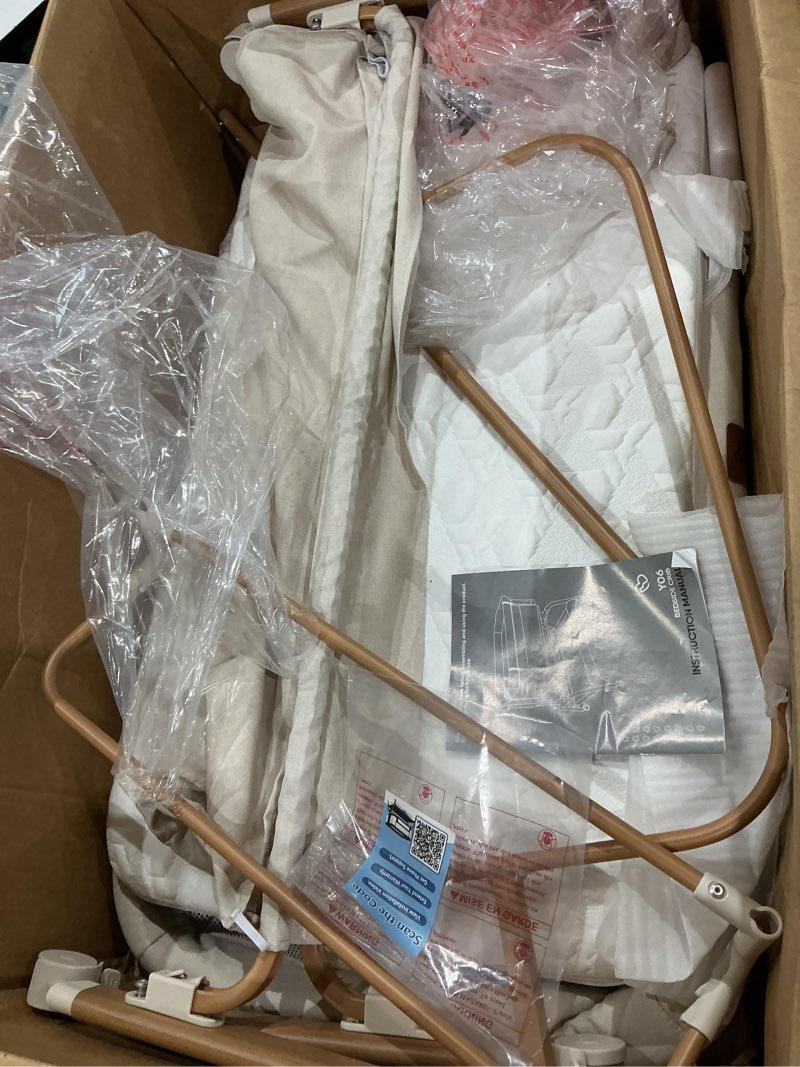 Condition photo showing As Is for baby bedside bassinet sleeper with mattress and basket