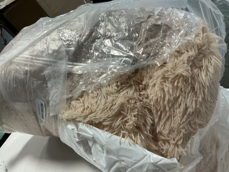 Condition photo showing Good Condition for jollyvogue calming dog beds large sized dog, 36in donut washable large pet bed, anti-slip & anti-anxiety fluffy faux fur round dogs bed, fits up to 80 lbs pets (off white) rice white 36.0"l x 36.0"w x 8.0"th