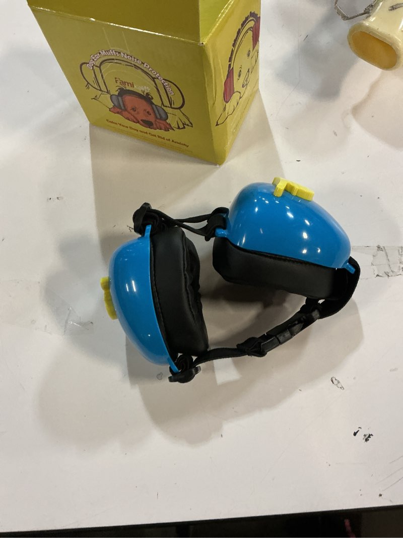 Condition photo showing Good Condition for new dog ear muffs for noise protection - upgraded design with bell accent (blue, small)