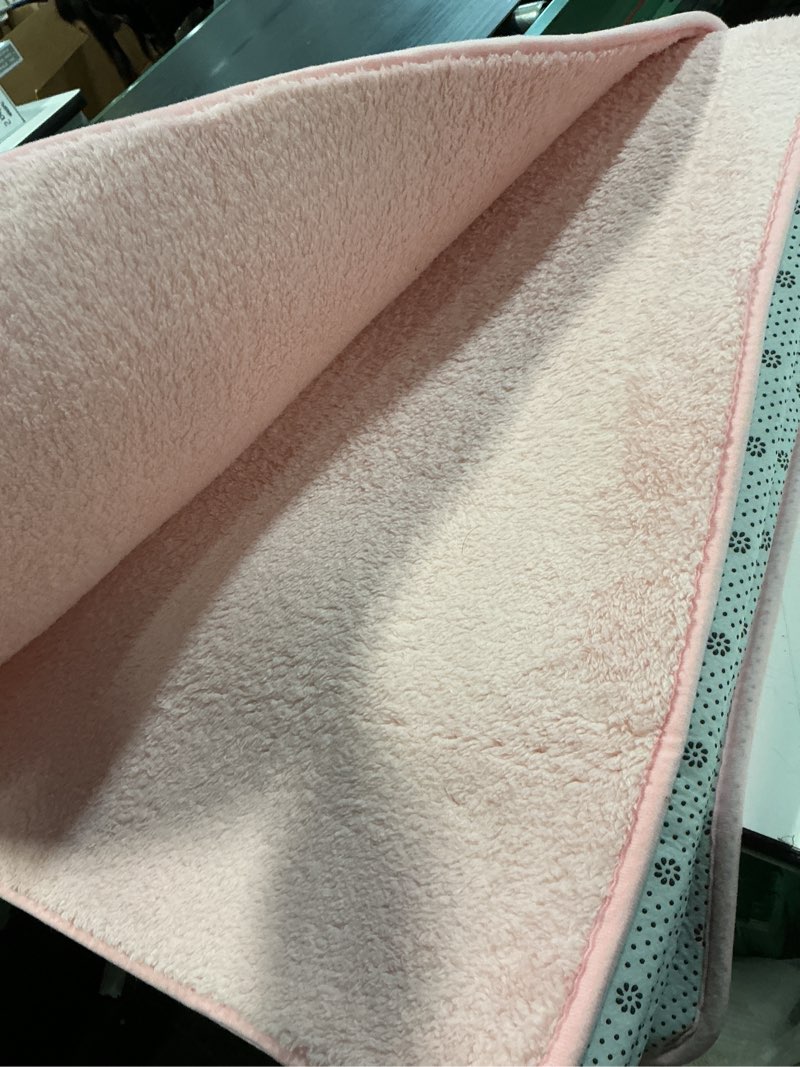 Condition photo showing As Is for amearea modern area rugs for bedroom living room, 4x6 feet pink thickened memory foam rug, fluffy indoor washable rugs non slip minimalist carpet for kids boys girls dorm nursery room decor 4' x 6' (rectangular) pink