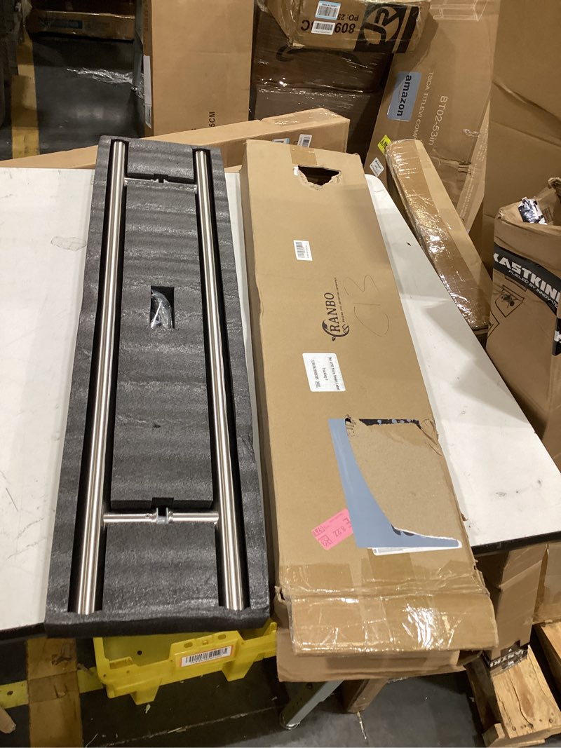 Condition photo showing Good Condition for ranbo ladder style 32" push pull door handle,600mm (23 5/8 inch) ctc,back-to-back handle, anti-fingerprint, heavy duty 1.2mm thick 304 stainless steel for barn, front,commercial doors,brushed nickel 32 inches/1.26" cross section diameter