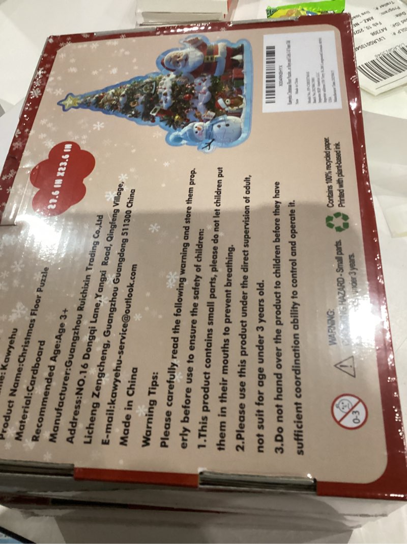 Condition photo showing New/Like New for Floor Puzzles for Kids Ages 3-5, Christmas Puzzles for Toddler Ages 4-6, 45 Pieces Jumbo Puzzles with Box, Christmas Toys for Gifts 3-8 Years Old