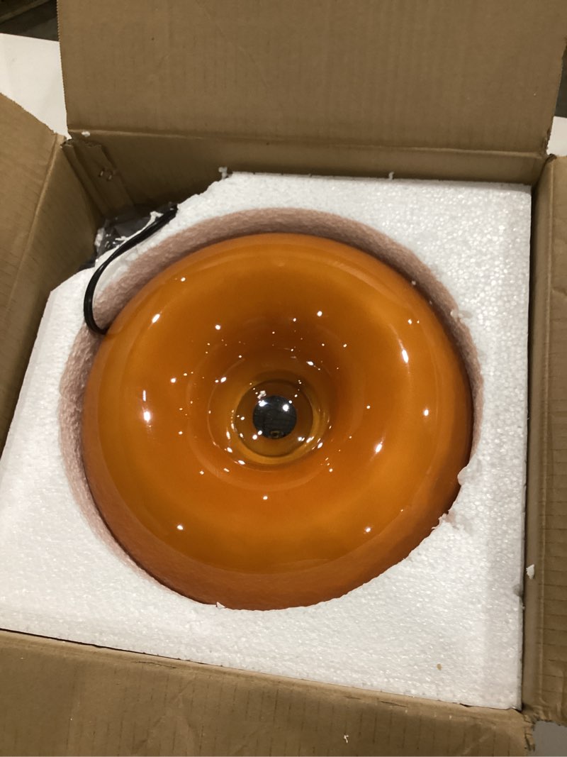 Condition photo showing Good Condition for bofea-modern orange donut lamp,plug-in bedside lamp or plug-in wall sconces,mid century modern decor wall mount lamps,creative orange light for living room,reading room,hallway ambient lighting