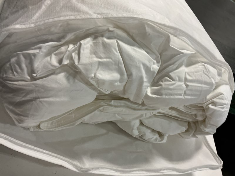 Condition photo showing As Is for ultra-warm premium down alternative comforter, full/queen, white