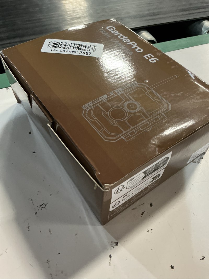 Condition photo showing New/Like New for gardepro e6 wifi trail camera (non-cellular), stable wifi with external antenna, on-site app viewing, 64mp 1296p hd, no-glow night vision, motion activated waterproof game camera