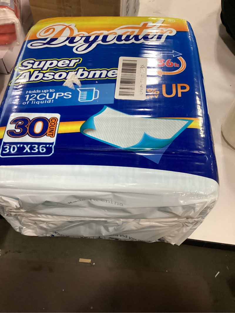 Condition photo showing Good Condition for Dog Pee Pads Extra Large 30"x36", 30 Count Super Absorbent Pee Pads for Dogs, Disposable Urine Bed Pads for Doggie, Thicken XXL Puppy Pads, Piddle Pads X-Large for Indoor, Outdoor Use 30 Count Blue