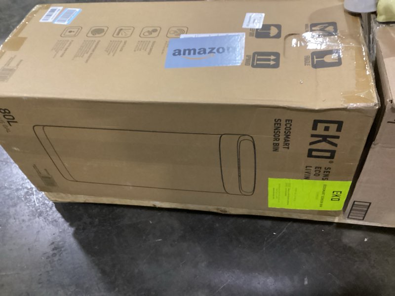 Condition photo showing Good Condition for EKO EcoSmart Tall and Large Kitchen Trash Can, 80L/21.1G High Capacity, Touchless Soft Square Motion Sensor Garbage Can, Brushed Stainless Steel 80L - Soft Square