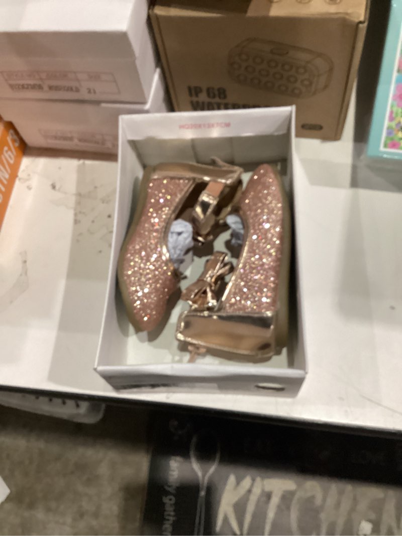 Condition photo showing Good Condition for CIOR Toddler Girls Ballet Flats Shoes Ballerina Bowknot Jane Mary Princess Dress Shoes for Wedding Party School 5 Toddler Rose.gold